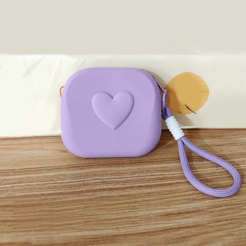 Silicone Square StorageBag Portable Earphone Organizer Card Holder Coin Purse Daily Use
