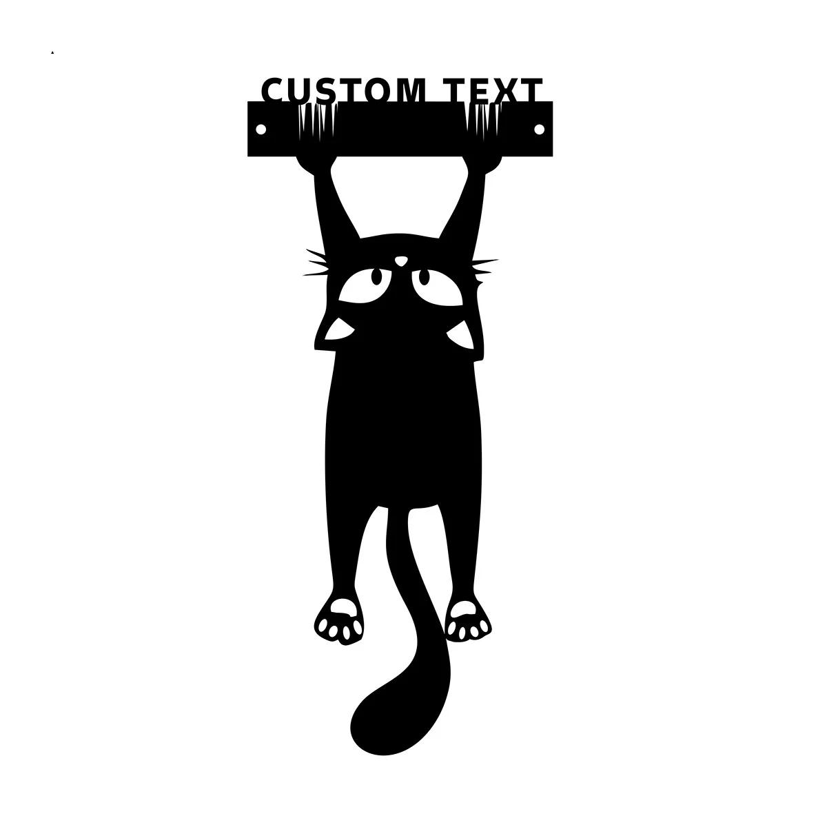 

Personalized Metal Cat Wall Art, Modern Home Decor for Cat Lovers, Unique Custom Gift, Large Metal Sign for Living Room чорний