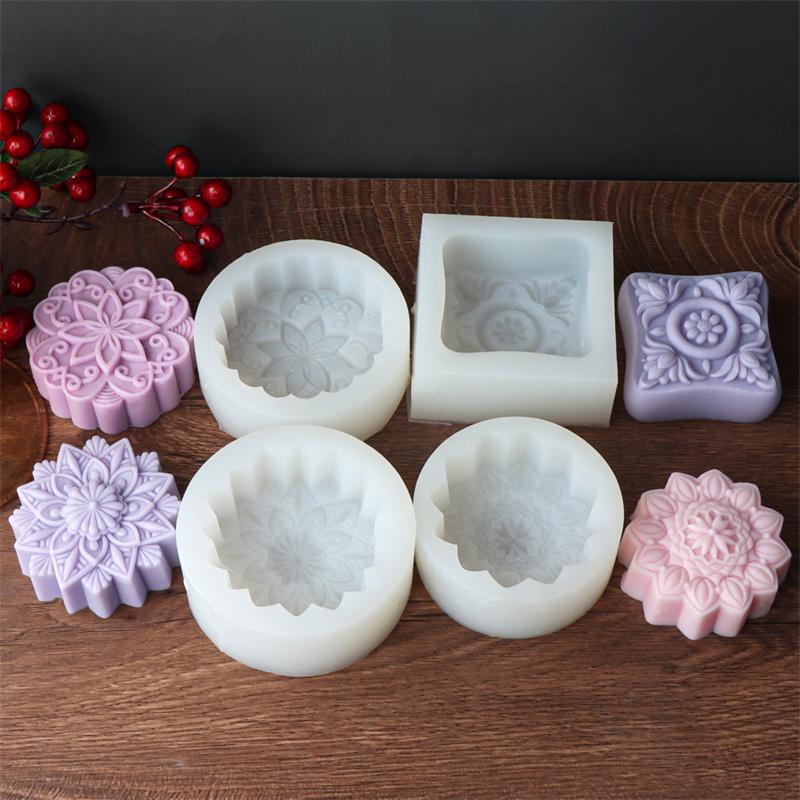 3D Creative Flower Shaped Soap Mold Silicone Molds DIY Handmade Fondant Cake Decorating Candle Mold Pudding Ice Cube Mold