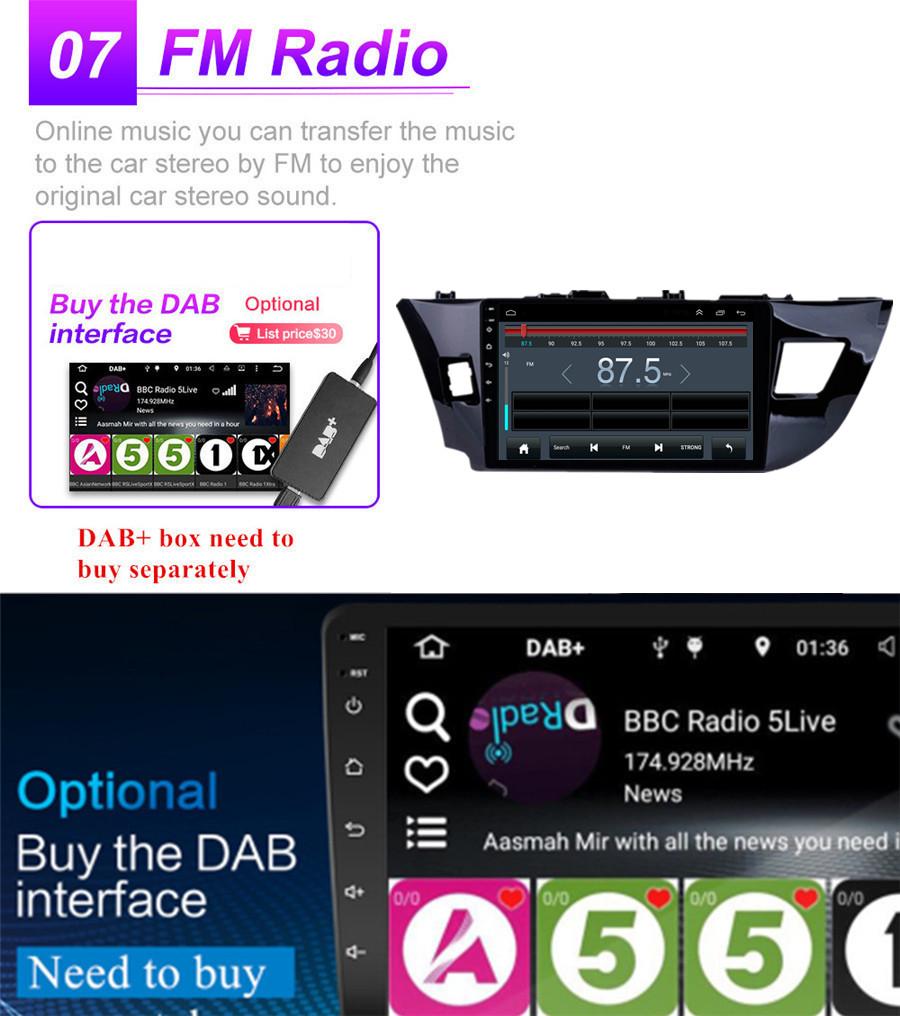 10.1" Car Stereo Radio Player GPS Navi WiFi 1+16GB OBD For Toyota Corolla 14-16