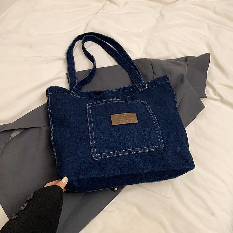 Cowboy Canvas Shoulder Bag for Women, Large Capacity Niche Artistic Tote Bags, Japanese and Korean Casual Versatile Handbag