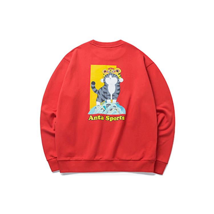 ANTA Life Collection Sweatshirts Unisex Red Crew Neck Moderate 152218732-2 XL