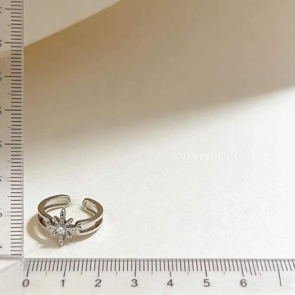Korean Style Gold Zircon Butterfly Star Moon Adjustable Ring for Women - Exquisite High-End Design