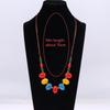 Colorful Ceramic Bean Necklace Handmade Boho Pendant Adjustable Vintage Jewelry For Women Gift