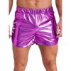 Herren Metallic Hot Pants Slim Fit Booty Shorts Seitentaschen für Yoga Nachtclub Events