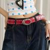 Y2k Women's Rivet Belt Gothic Dress Jeans Belt Niche Leather Waist Belt  Streetwear