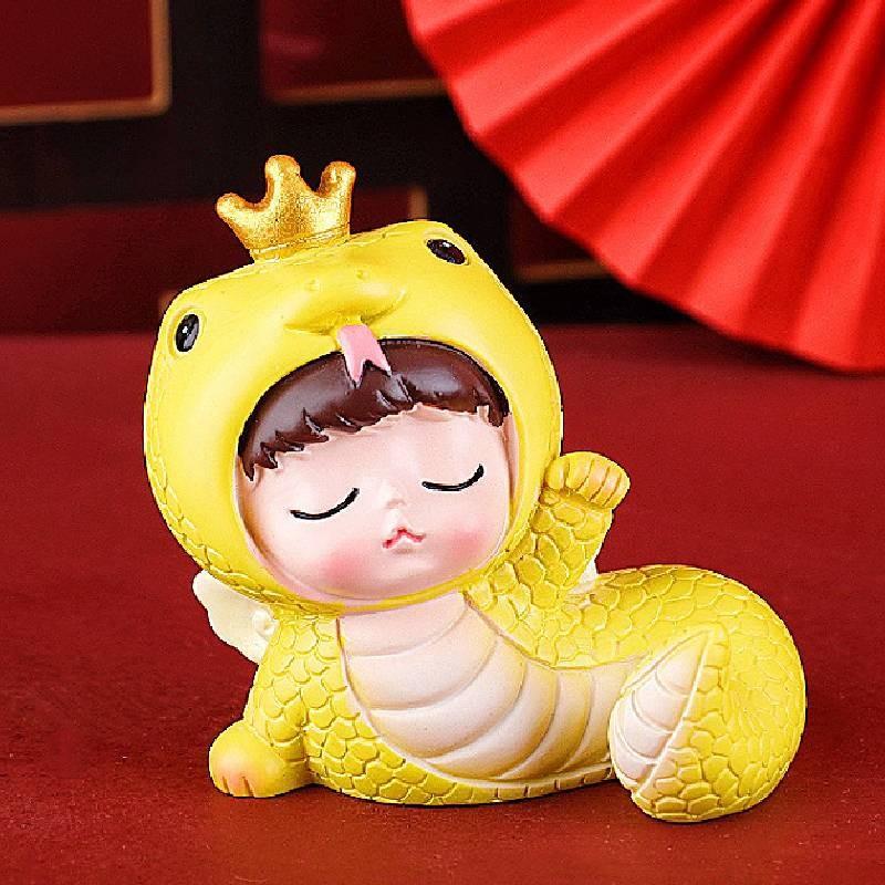 Year The Of Snake Mascot Toy Resin Cake Decoration Doll Room Gifts Decorate