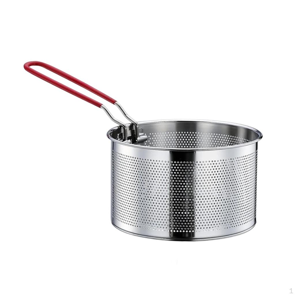 Deep Fryer Basket Food Dumpling Strainer Multipurpose with Handle Noodle for Draining