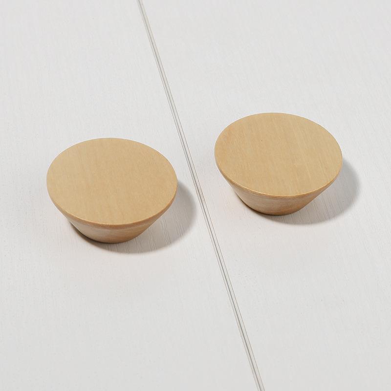 Wood Home Wardrobe Handle Pastoral Style Nordic Style Solid Single Hole Wooden Round Button Handle Drawer Cabinet Handle Drawer Cabinet Handle