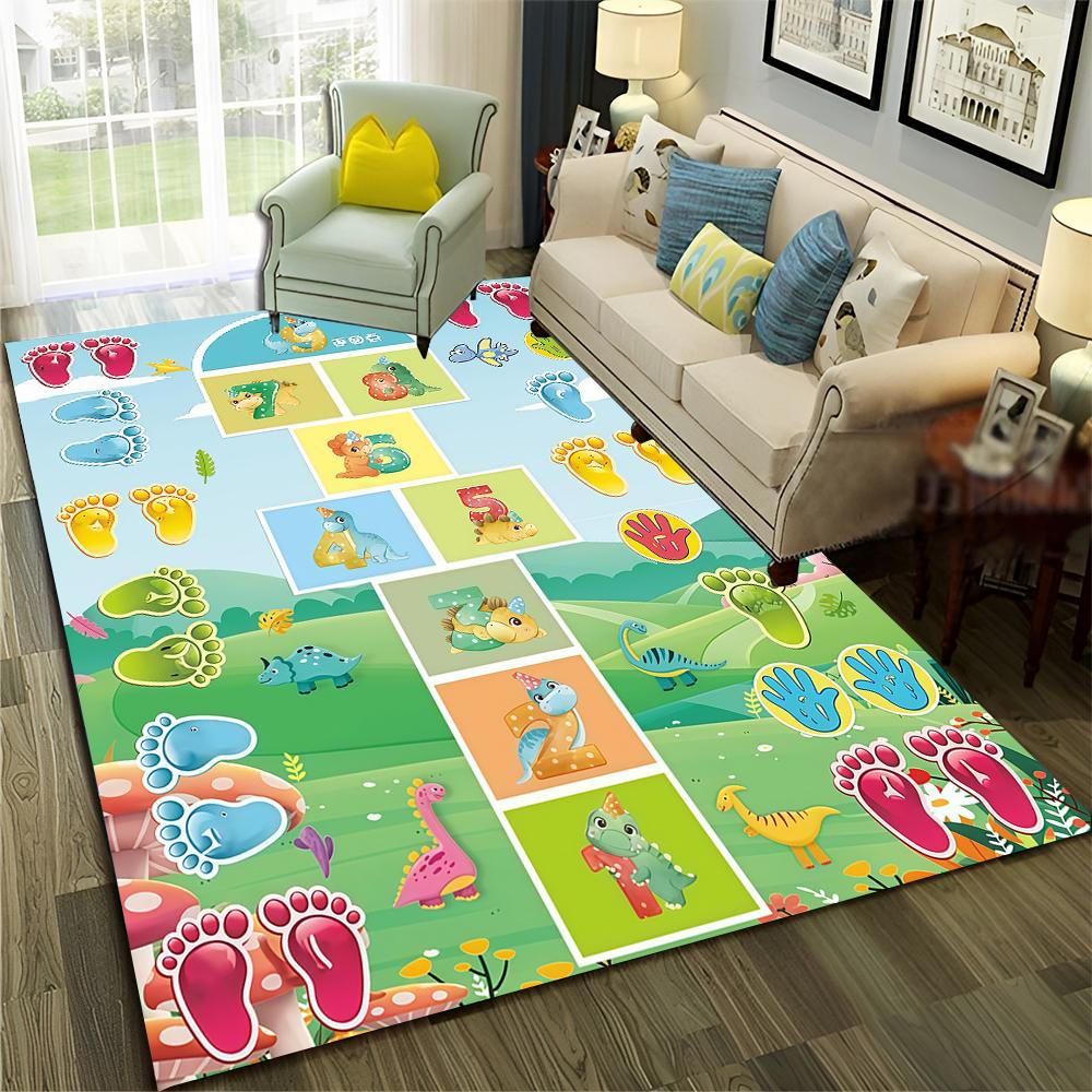 Funny Hopscotch Child Digital Games Boy Girls Carpet Rug for Home Living Room Bedroom Sofa Doormat Decor,Non-slip Floor Mat