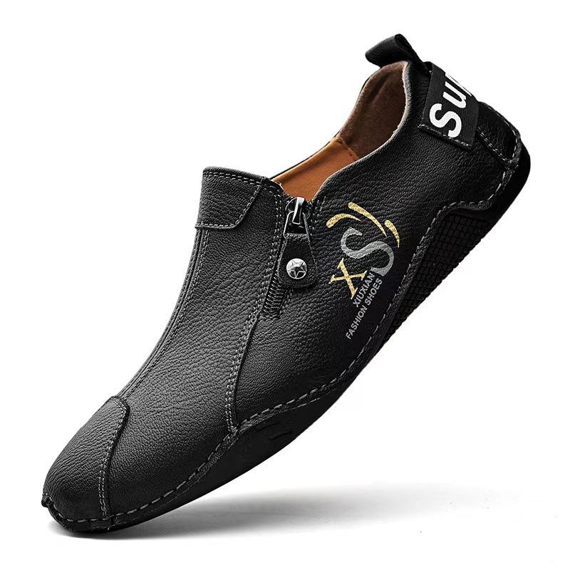 

2025 live broadcast large size men s shoes foreign trade outdoor casual shoes flat lazy shoes low top breathable men s leather shoes comfortable 46