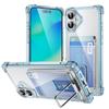 Capa para Celular Porta-Cartões 2 em 1 Transparente Anti-queda Capa para Celular Botão Galvanizado Capa para Celular para Apple