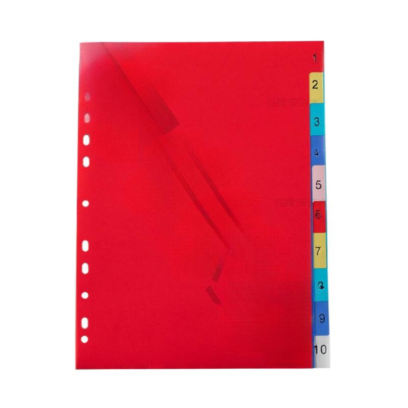 Colored A4 Loose-leaf Index Dividers with 11 Holes - Numbered and Lettered Tabs