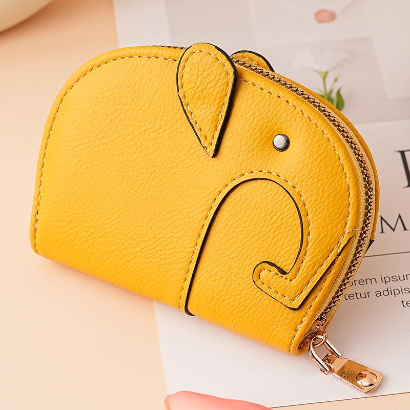 Adorable Elephant Zipper Card Holder: Compact Multi-Storage for Cards, IDs, Coins, and Driver's License. Lightweight and Portable.