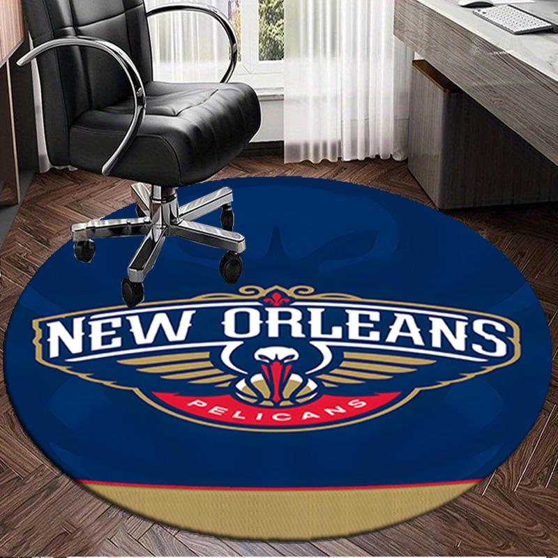 Pelicans Team Spirit Round Rug for Livingroom,Bedroom, Palyroom, Chair Rug, Area rug, Circle Carpet, Large Size Fan Christmas gift