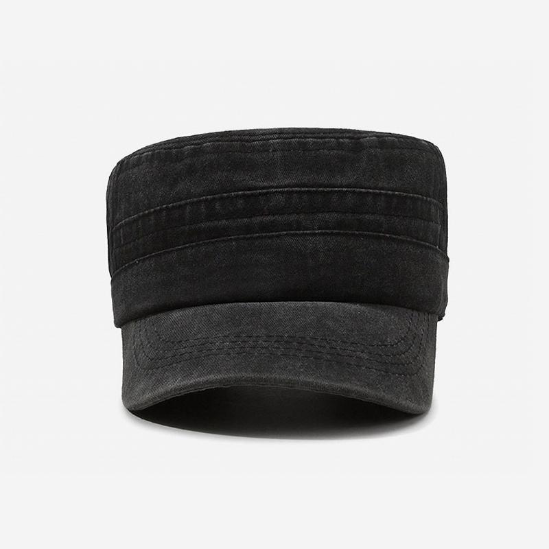 GEMVIE Vintage Flat Top Women Men Military Hats Adjustable Winter Warm Fitted Thicker Cap Army Hat