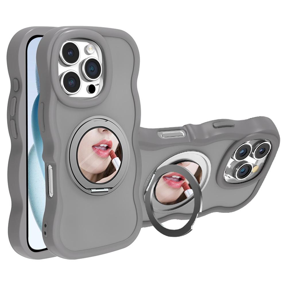 

For iPhone 16 Pro Case Compatble with MagSafe Kickstand TPU+PC Phone Cover Built-In Mirror D