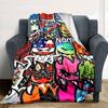 Graffiti Faces Lightweight Personalized Blanket Customize Your Name Comfortable Great For Sofa Couch Office Bed Picnics All Season Use Stylish Decor
