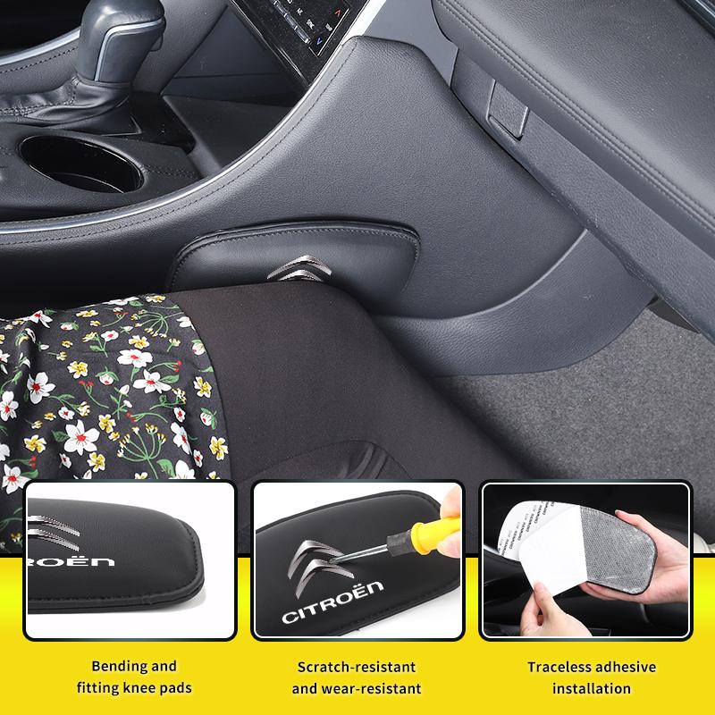 Car Knee Pad Cushion Leg Support Soft Protector Accessories For Citroen C3 C4 C5 C1 C2 Berlingo Celysee Picasso Xsara Aircross