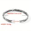 Bracciale Intrecciato Semplice in Acciaio Inossidabile Torsadato per Uomo Colore Argento Braccialetto Apribile a Bracciale Unisex Gioielli Raffinati