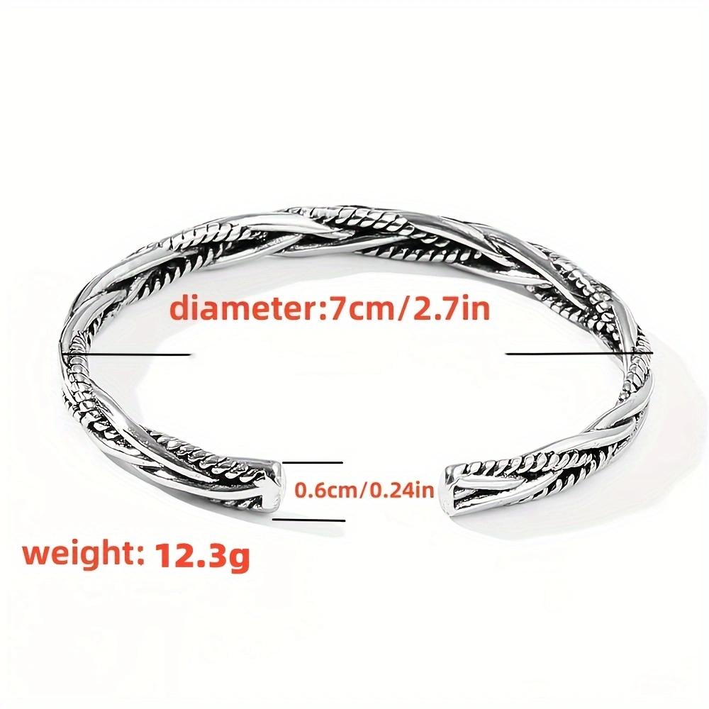 Bracciale Intrecciato Semplice in Acciaio Inossidabile Torsadato per Uomo Colore Argento Braccialetto Apribile a Bracciale Unisex Gioielli Raffinati