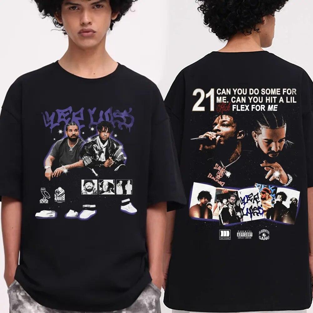 Rapper Drake New Oversized T Shirt Certified Lover Boy Album Print T-shirt Unisex Hip Hop Casual Funny T Shirts Unisex Streetwear