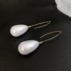 Pendiente de Perla Gota de Agua para Mujer Moda Francesa Estilo Simple Pendientes Colgantes Amuleto Nuevo Color Sólido Zircón Regalo