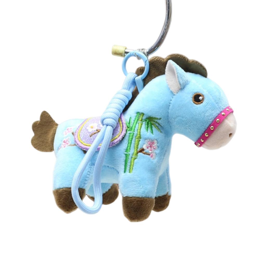 Creative Plush Horse Keychain 12cm Cartoon Steed Doll Plush Horse Doll Pendant Year of Horse