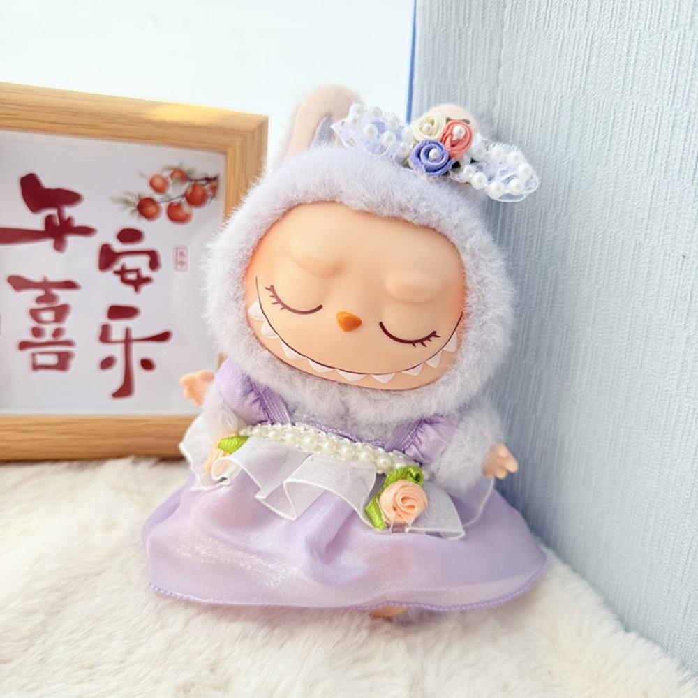 

Комплект платья для куклы Rose Labubu Жемчужный 17 см Плюшевая одежда для кукол Детский подарок Style 1