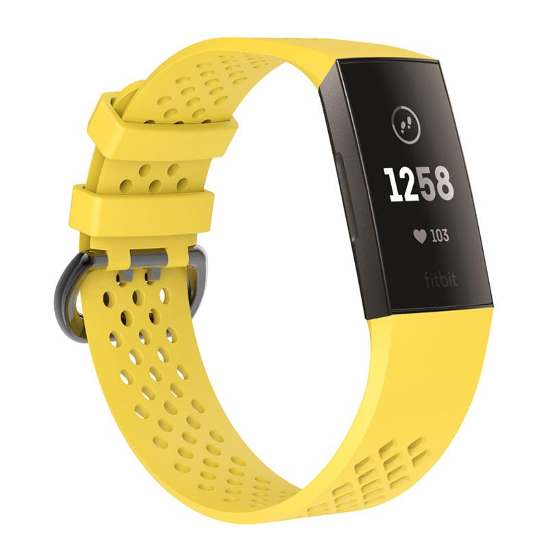 

Breathable Hollow Silicone Sport Watch Strap for Fitbit Charge 4/3,Size: S Dark Blue