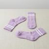 Women's Custom Embroidered Logo Pilates Reformer Socks Knitted Yoga Socks Grip for Autumn Season Crew High Logos Cuff Bottom