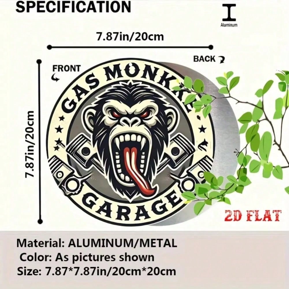 

Angry Gorilla Tin Sign, Vintage Metal Poster for Garage Bar Man Cave Wall Art 20x20 різнокольоровий