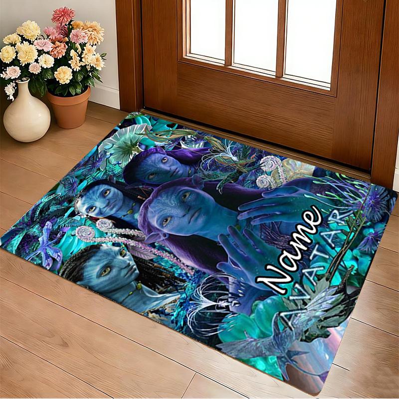 Tappeto Personalizzato con Nome e Avatar Mondo Soggiorno Antiscivolo Morbido Tappeto per Camera da Letto Sala Giochi Divano Ufficio Decorazioni per la Casa Zerbino