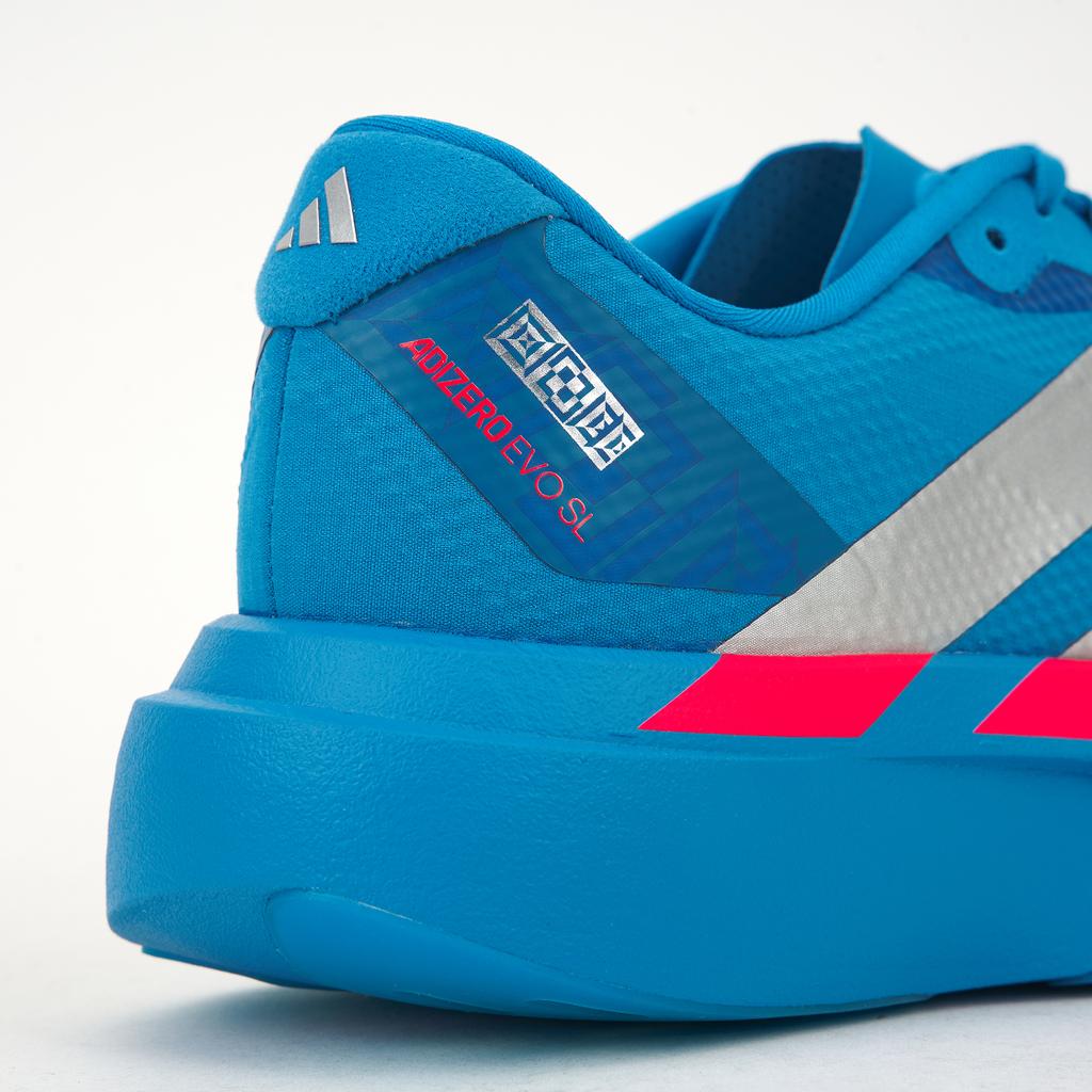 adidas Adizero Evo SL Solar Blue Herren Sneaker Silber-Metallic Lucid-Rot JR2023