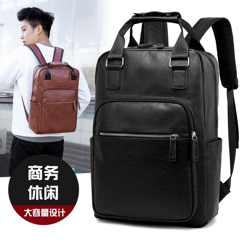 Zaino Uomo Tesoro Zaino Casual Borsa da Viaggio Uomo Tendenza Moda Borsa per Computer Borsa in Pelle Grande Capacità Borsa a Mano da Lavoro