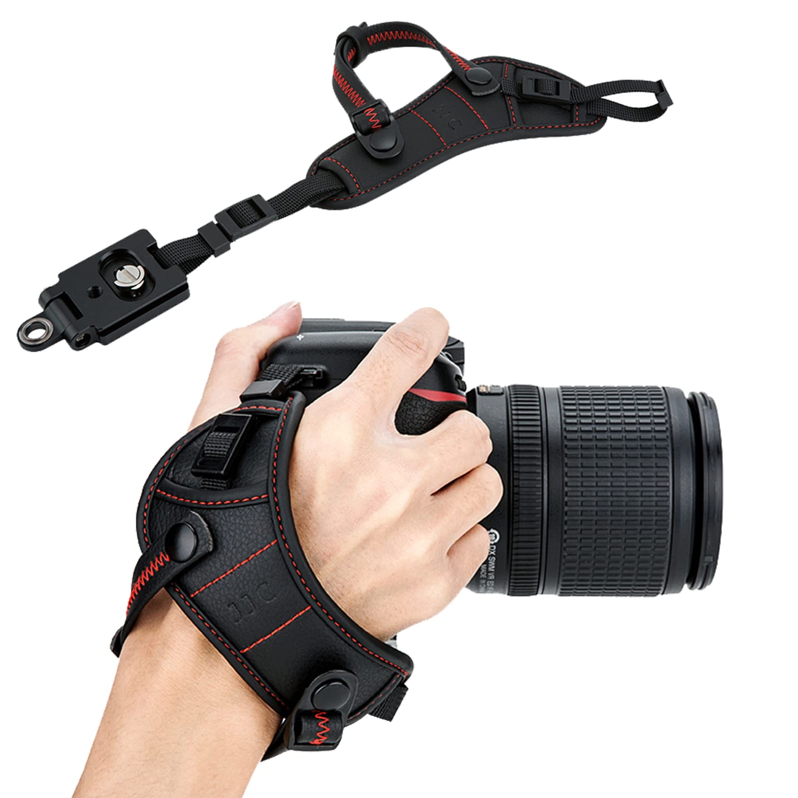 

JJC Camera Strap for Fujifilm Canon R5 Mark 5Ds Kiss Sony Nikon Z50 Z and Other DSLR Cameras Strap/Wrist X-M5, X100VI, II, 7D, 7DM2, 6DM2, 5DM4, 5DM3, чорний