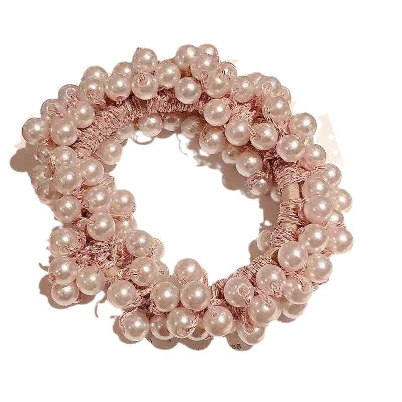 Koreanische einfache Perle elastische Haarbänder Frauen elegante Haar Seil Krawatten Mädchen Kopfbedeckungen Haar-Accessoires