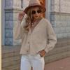 Neuer lässiger Strick-Cardigan mit V-Ausschnitt - Einfarbiges Damen-Oberteil für Herbst/Winter