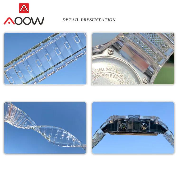 Resin Strap Bezel for Casio G-SHOCK DW-5600 GW-M5610 5600 GLS-5600 Men Transparent TPU Replace Watch Band Protective Case Kit