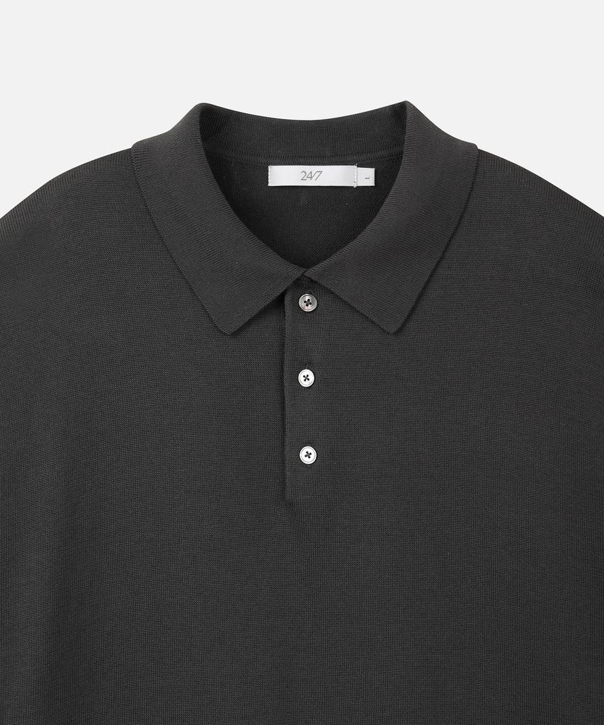 247Silijeu Supima Cotton Collar Half Knit Dark Gray (A Type)