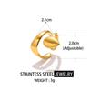 Stainless Steel Double Layer Waterdrop Open Rings for Women Unique Bending Gold Silver Color Waterproof Rings Party Jewelry Gift