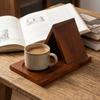 2-in-1 Dreieckiger Holz-Bücherhalter Stabiler freistehender Bücherständer Moderner Lese-Ständer Bett Schreibtisch