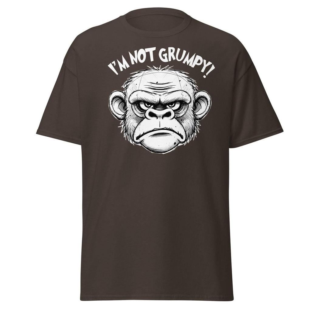 I'm Not Grumpy Monkey T-Shirt - Funny Sarcastic Ape Tee