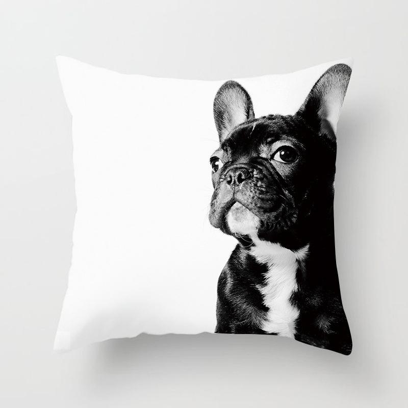 Desen animat geometric drăguț câine și pisică husă de pernă față de pernă acasă sufragerie canapea decor față de pernă