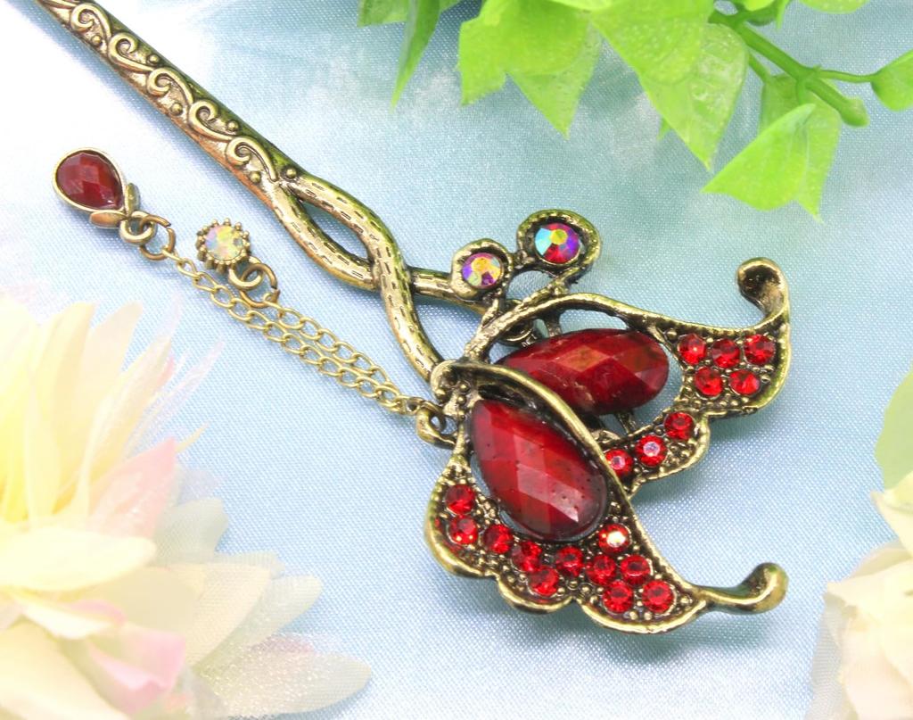 Miaomyao Single for Japanese and Metal Hair Butterfly Antique Muted Hair Miaomyao Hairpin, Hairpin, Clothing, Tomesode, Kimono, Yukata, Ornament,