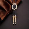 Handmade Vintage Bolo Tie Western Cowboy Leather Rope Wedding Necktie with Metal Flower Crown Stone Jewelry Necklace