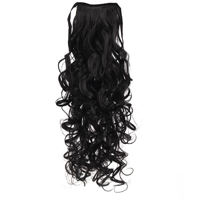 24-дюймовые натуральные вьющиеся волнистые наращивания хвоста, пушистые наращивания хвоста для женщин и девочек
