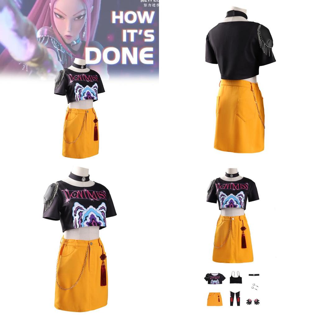 Kpop Demon Hunters Cosplay Costume For Stage Performance In Polyester Material