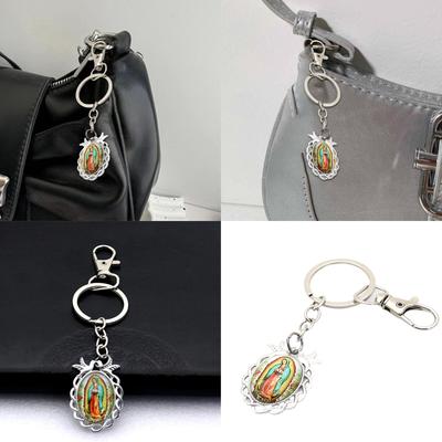 Unsere Liebe Frau von Guadalupe Schlüsselanhänger Schlüsselanhänger Legierungstextur Perfekt für christliche Feiern und Veranstaltungen