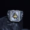 Retro Ace of Spades Ring For Men Silver Color Punk Gothic Open Ring Designer Jewelry Unisex Accessories Creative Peace Art Gift